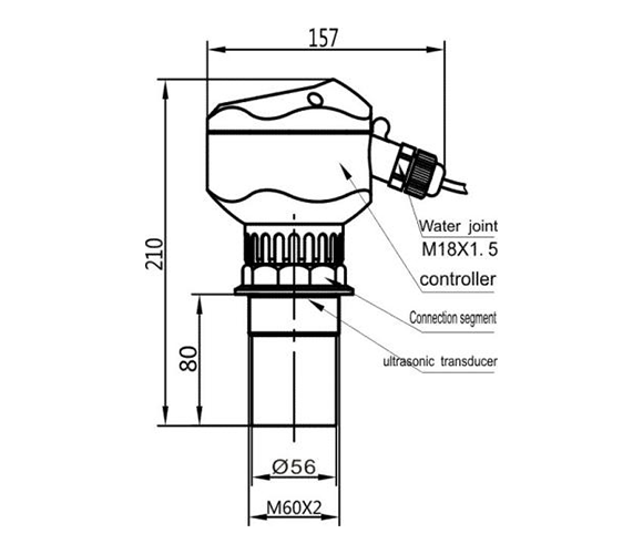 Dimensions Figure 2. Thread of sensor (M60×2) Dimensions Figure 2. Thread of sensor (M60×2)